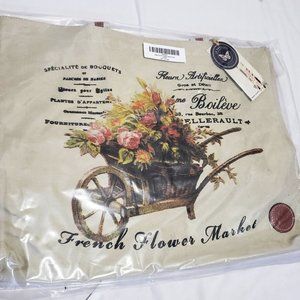 NWT Le Papillon Canvas Tote Bag, French Flowers